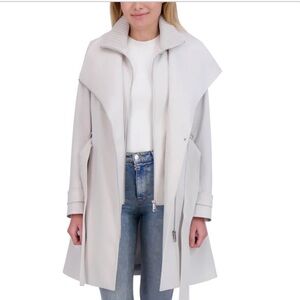 Halston Women's Cream Trench Coat/ Color Gray/ Size X- Large